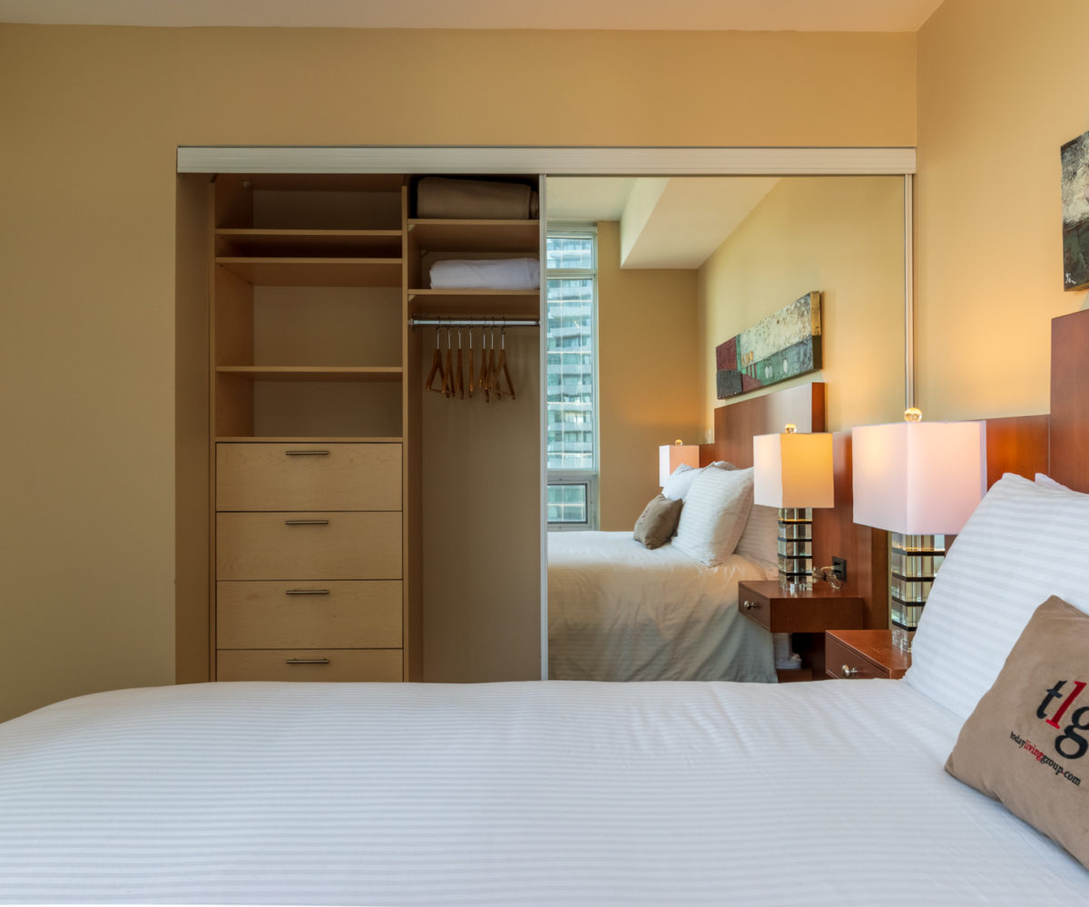 Rental at Maple Leaf Square Downtown Toronto Bedroom Open Closet