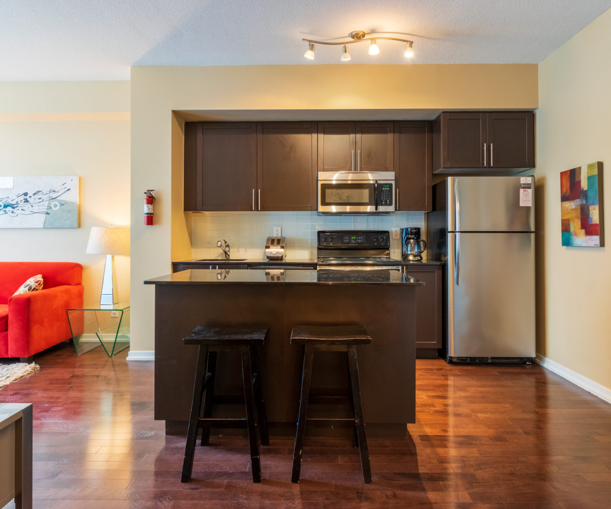 Rental at Maple Leaf Square Downtown Toronto Kitchen Front