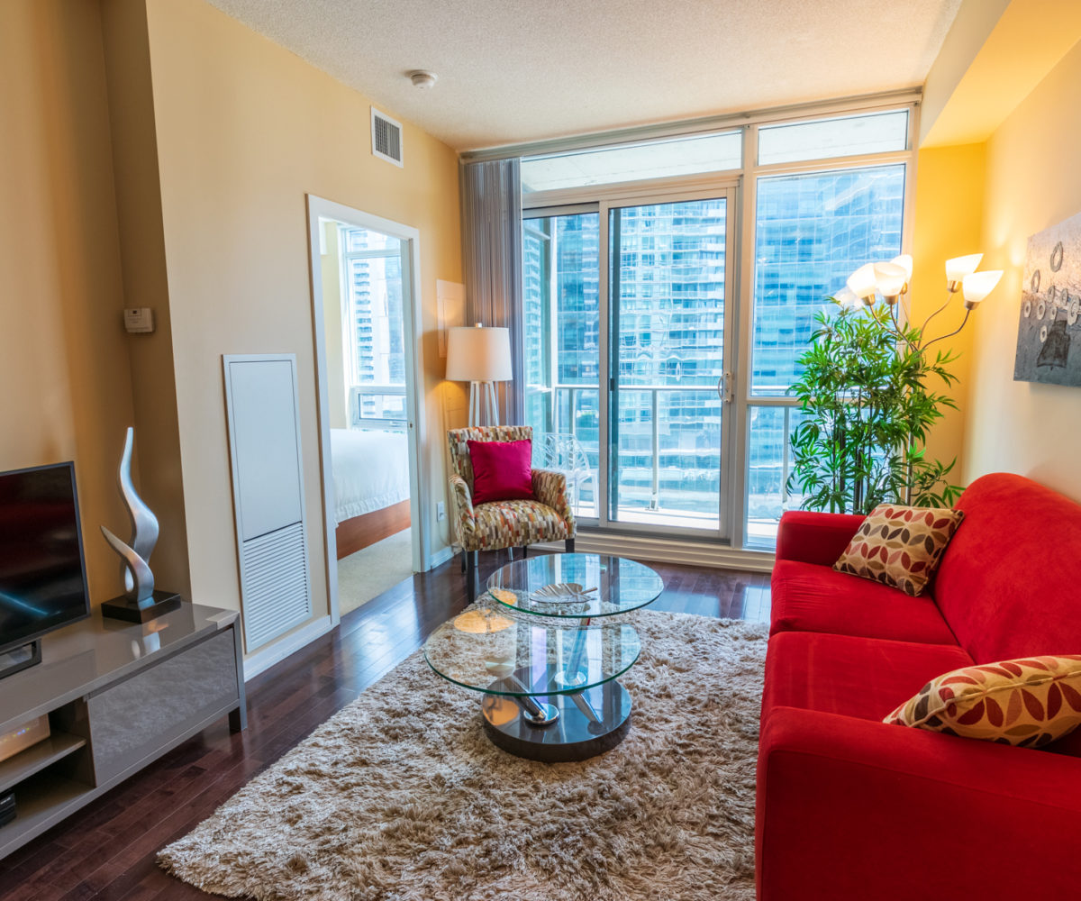 Rental at Maple Leaf Square Downtown Toronto Living Room
