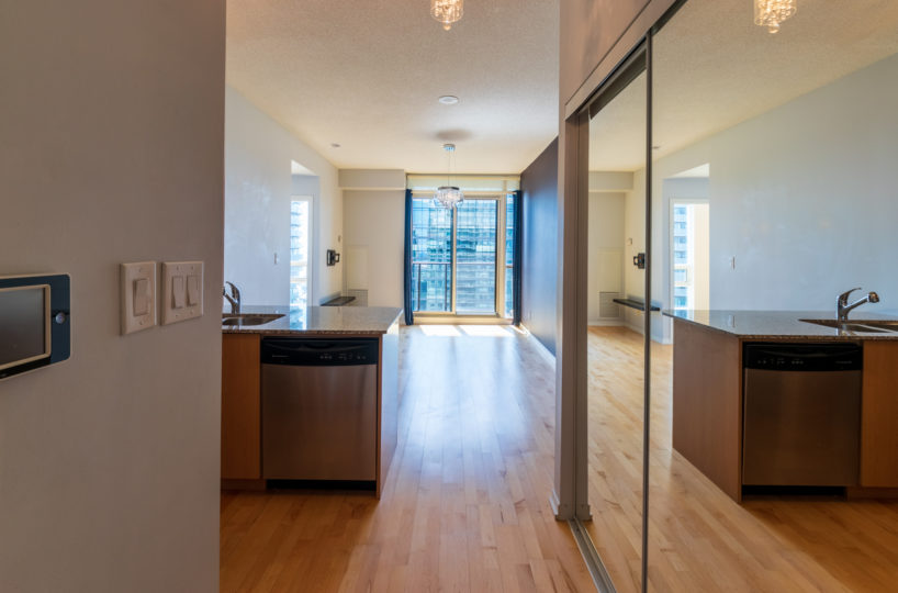 For Rent at Maple Leaf Square Entrance Kitchen Living Room