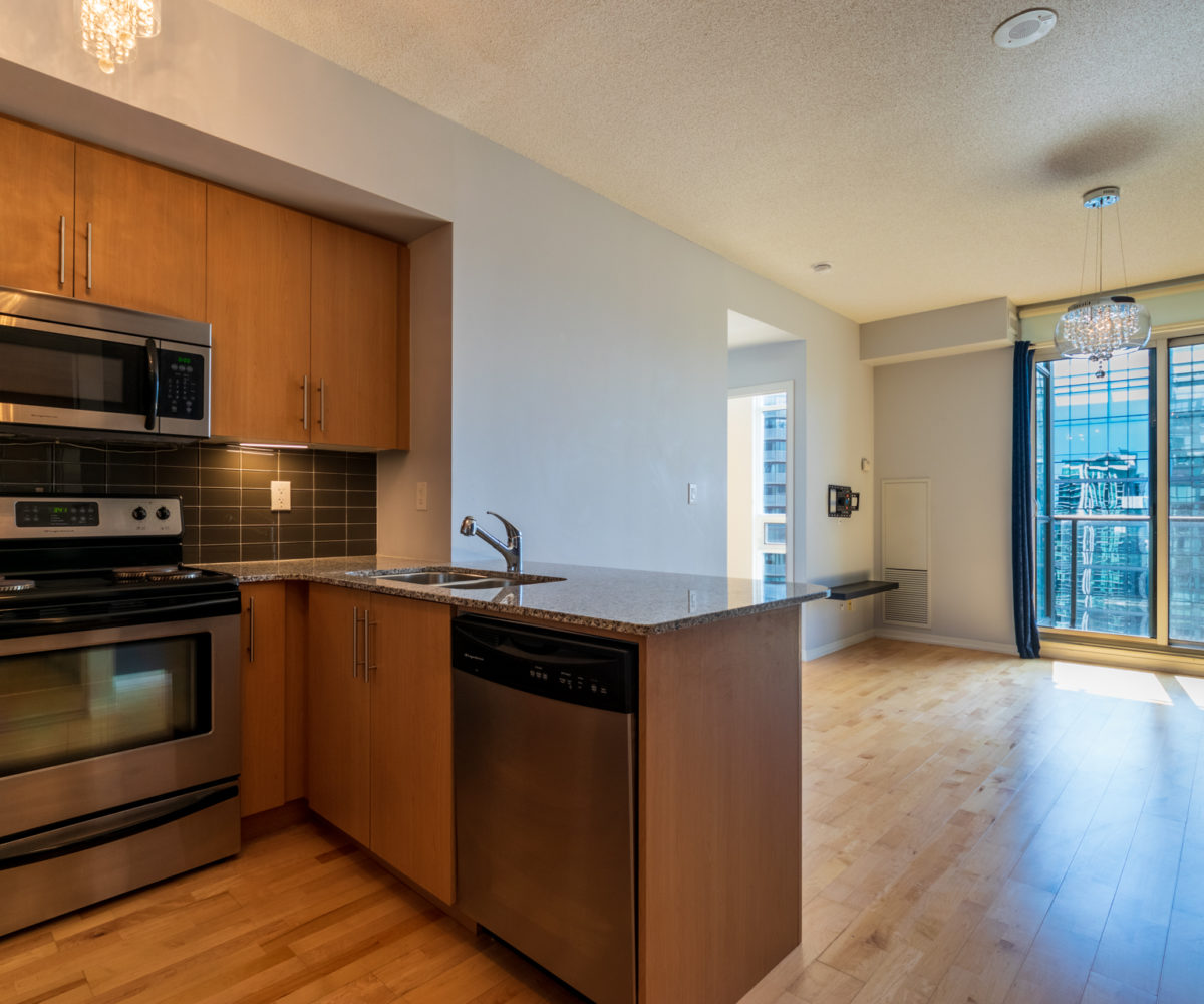 For Rent at Maple Leaf Square Kitchen Living Room