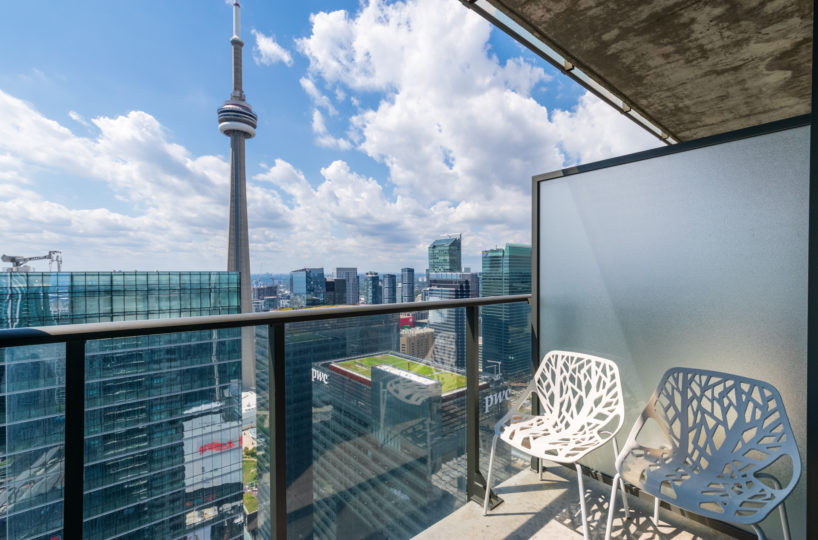 Rental at Maple Leaf Square Downtown Toronto Balcony CN Tower