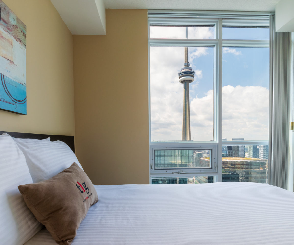 Rental at Maple Leaf Square Downtown Toronto Second Bedroom CN Tower