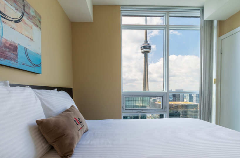 Rental at Maple Leaf Square Downtown Toronto Second Bedroom CN Tower