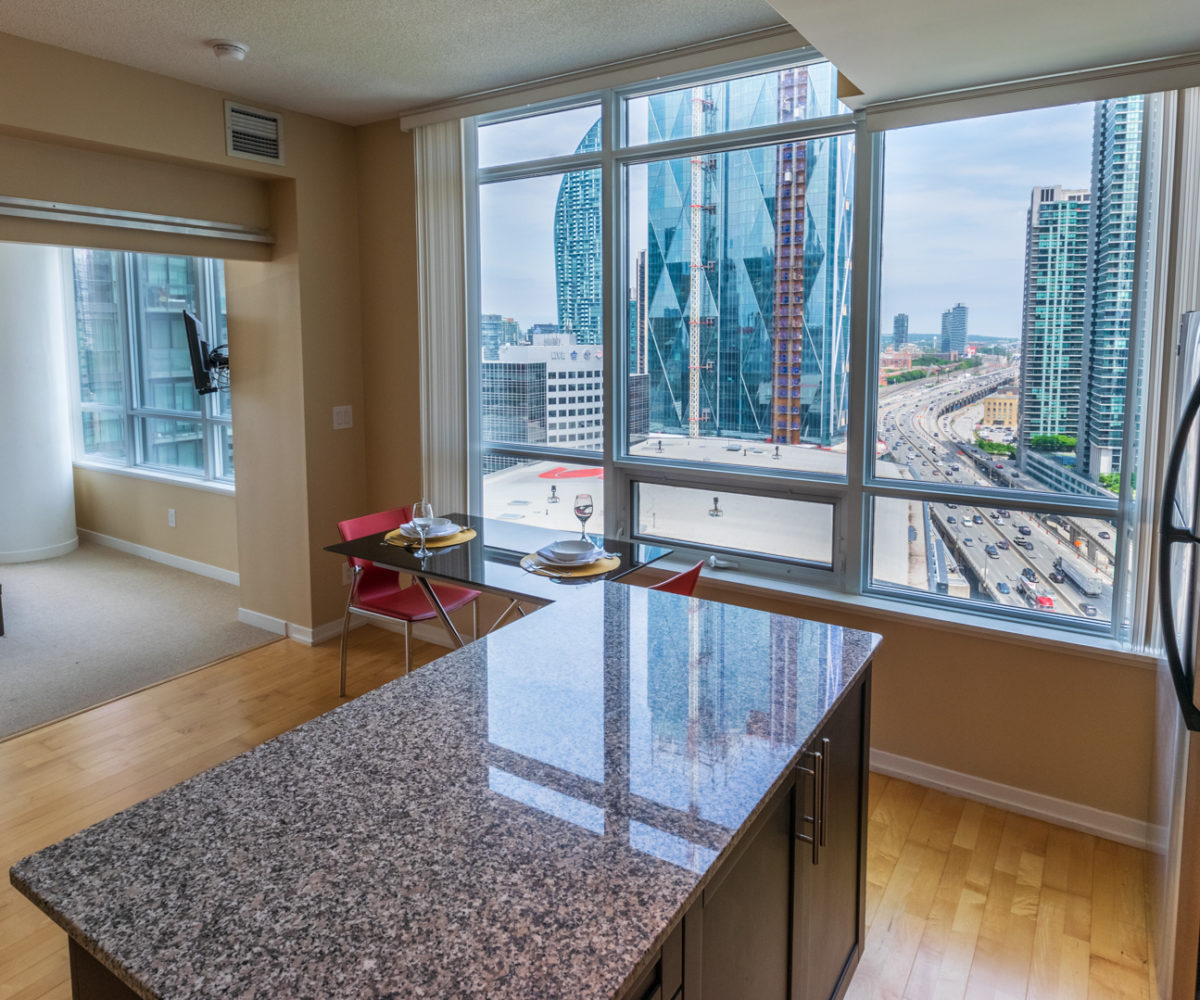 Suite for Rent at Maple Leaf Square Downtown Toronto, Kitchen Bedroom Window
