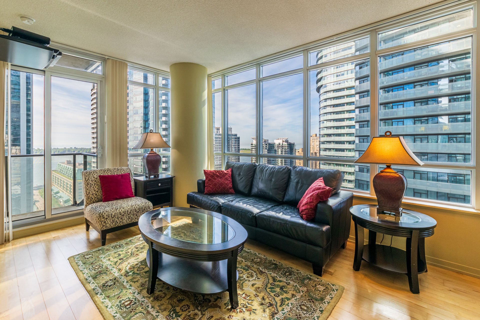 Downtown Toronto Suite for Rent Living Room Windows