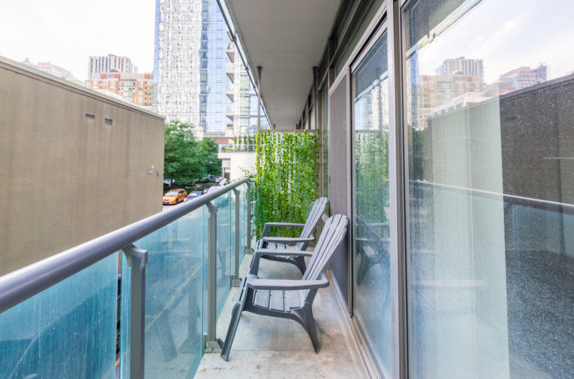 Rental Apartment chairs in balcony looking forward