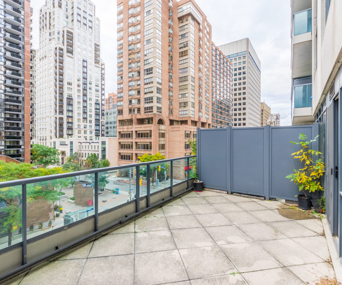 Condo Rental at Elev’n Residences. Toronto, Ontario. Terrace view